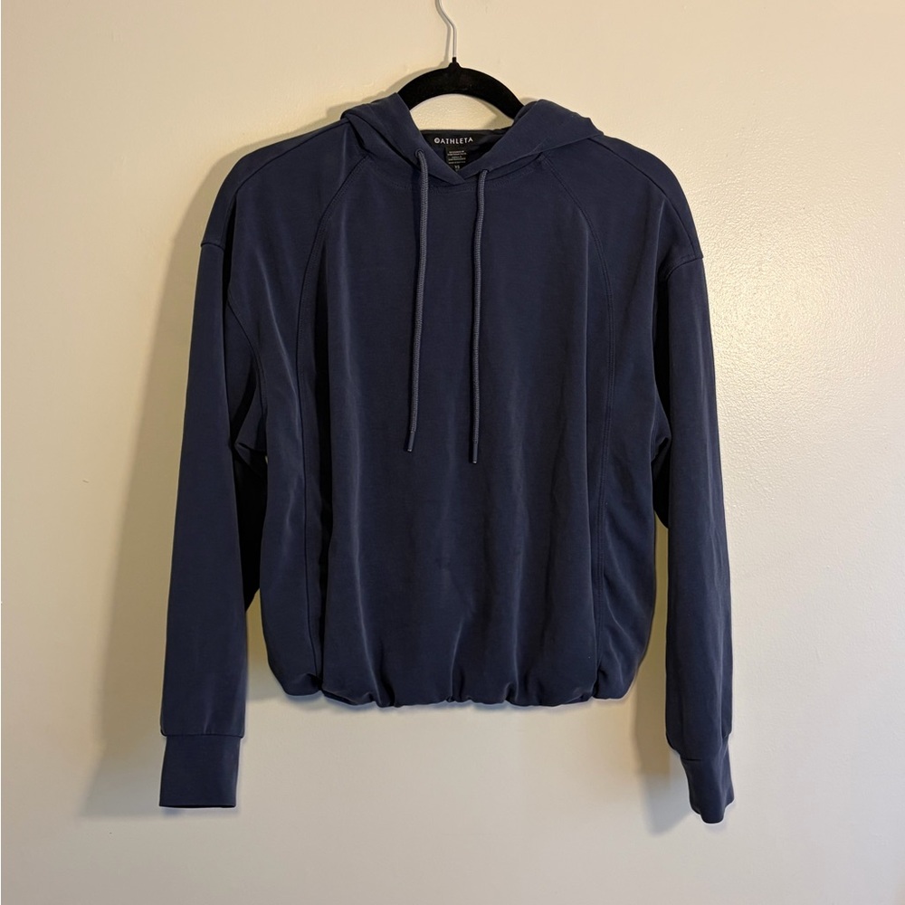 Athleta Seasoft Bubble Hem Hoodie in Navy Blue